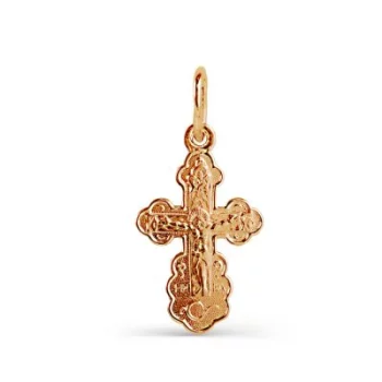 Крестик из красного золота Линии Любви(Крестики Т10006423)