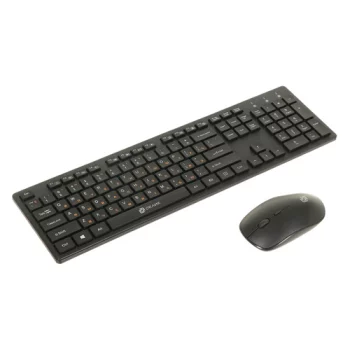Комплект (клавиатура+мышь) OKLICK 240M, USB, беспроводной, черный [240mblack]