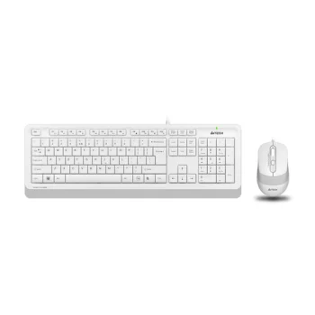 Комплект (клавиатура+мышь) A4 F1010, USB, проводной, белый [f1010 white]