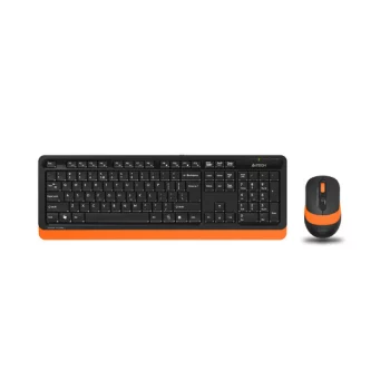 Комплект (клавиатура+мышь) A4 FG1010, USB, беспроводной, черный и оранжевый [fg1010 orange]